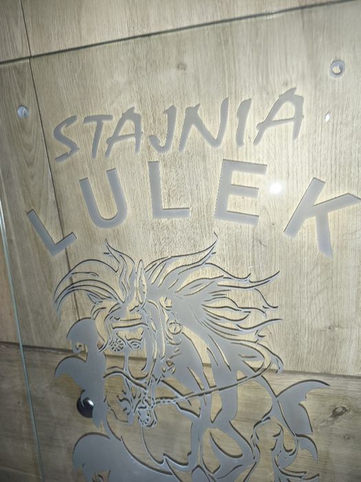 Duży Szyld Szkło szyba Grawer Stajnia