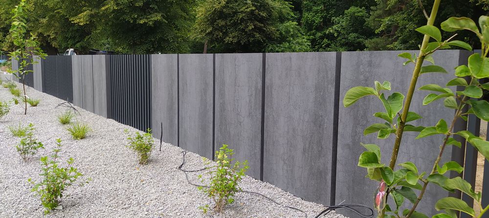 ogrodzenie słupki nowoczesne spieki kwarcowe mur nie elka