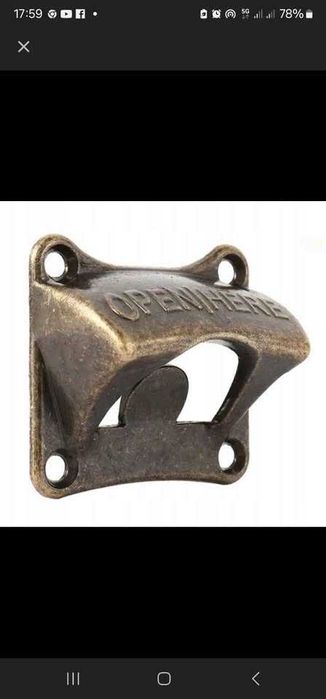 Metalowy ścienny otwieracz do butelek