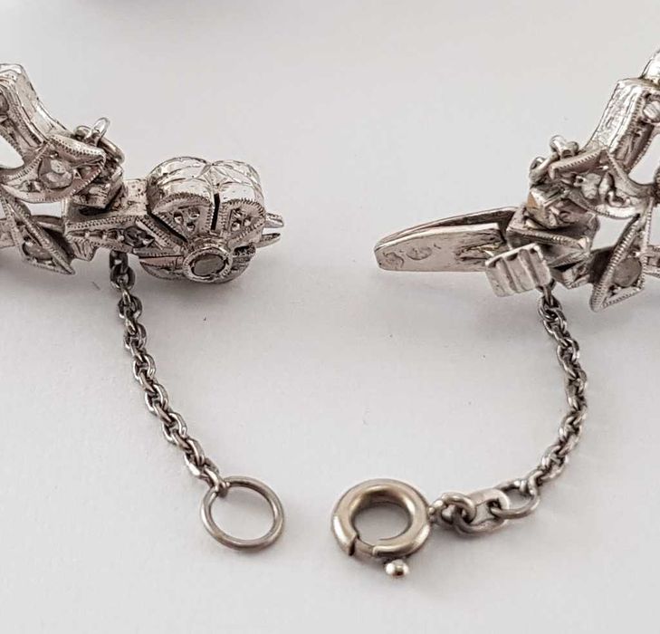 Złota bransoleta z diamentami  1,45 carat - lata 40-te - Piękna