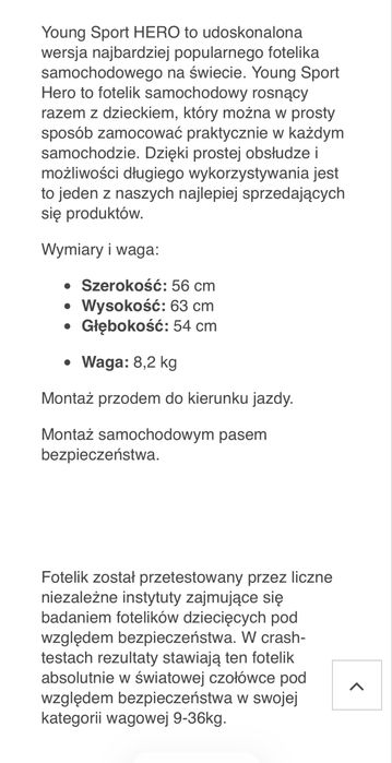 Fotelik samochodowy Recaro Young Sport Hero