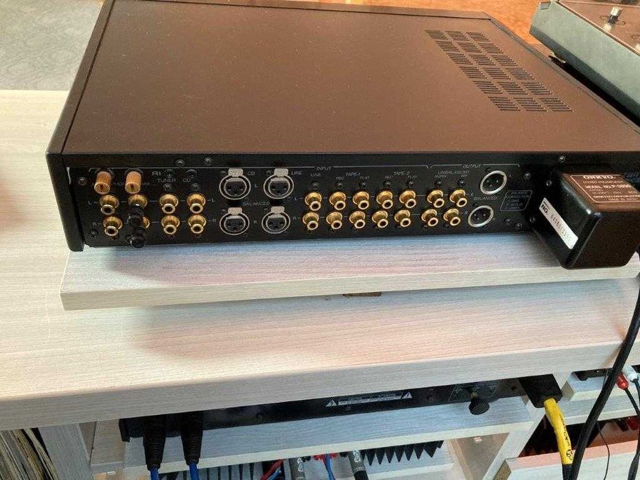 Przedwzmacniacz Onkyo P-3890, pilot, instrukcja, XLR, phono