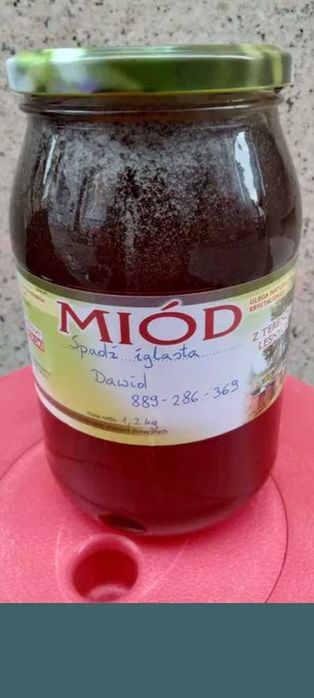 Miód Spadziowy ciemny 0.9 l 3 słoiki z OLX wysyłką