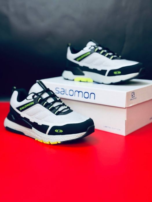 Літні кросівки Salomon•чоловічі саламон на літо•світлі кросовки кожа