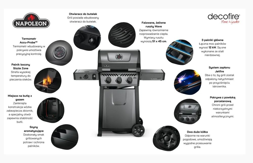 Grill napoleon freestyle 365 sb Palnik do stekow