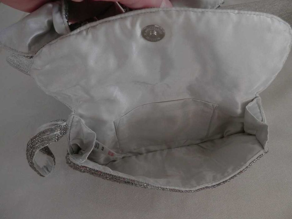 Torebka Wieczorowa z Koralików styl Art Deco Kolor Starego Srebra Next