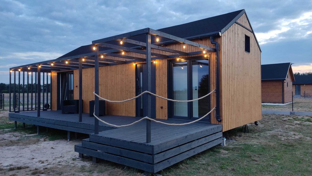 dom mobilny całoroczny 35m2  bez pozwolenia na zgłoszenie ocieplony od producenta z montażem pod klucz dla rodziny z transportem tiny house solidny