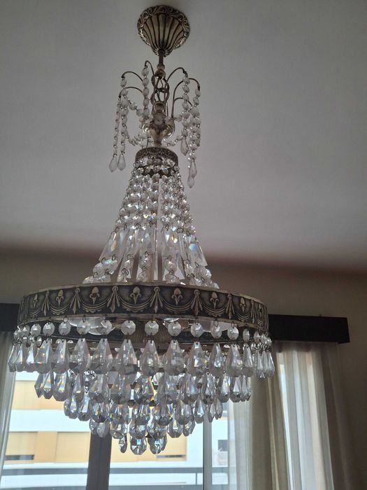 Candeeiro de cristal sala +  2 apliques