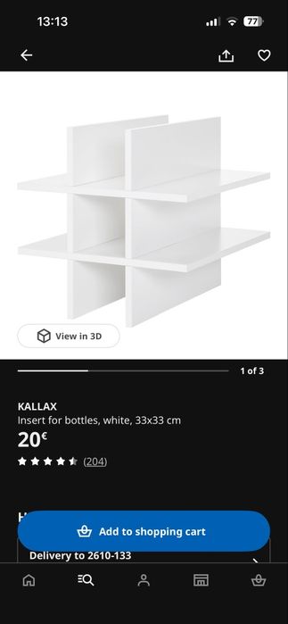 Garrafeira / Divisória Móvel KALLAX Ikea