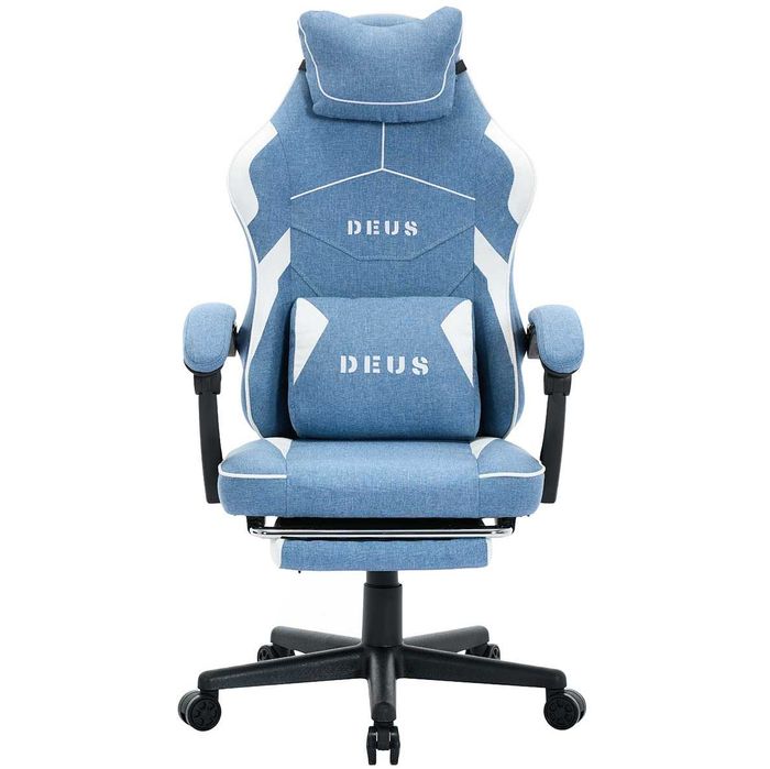 Fotel gamingowy DEUS EDGE: Design Light Blue | Ergonomia i Relaks