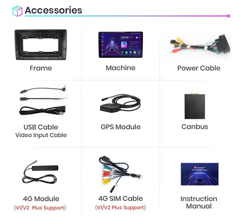 Rádio Android Junsun Alfa Romeo Giulietta 2015 a 2018 9 Polegadas CarPlay GPS WIFI 2/32GB novo