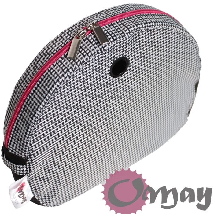 Organizer OBAG MOON LIGHT czarny pepitka róż 2 kieszenie wkład OMAY