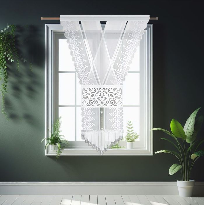 ‼️WYPRZEDAŻ‼️ Firana panel ażurowy z kryształami 180 cm