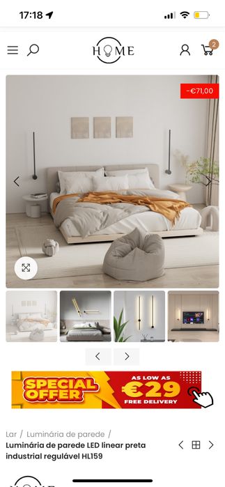 Candeiros de parede LED lineares  1,60cm * 100cm