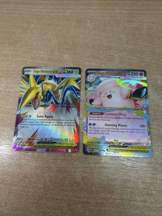 kolekcjonerskie karty pokemon/mega skarmory,mega clefable