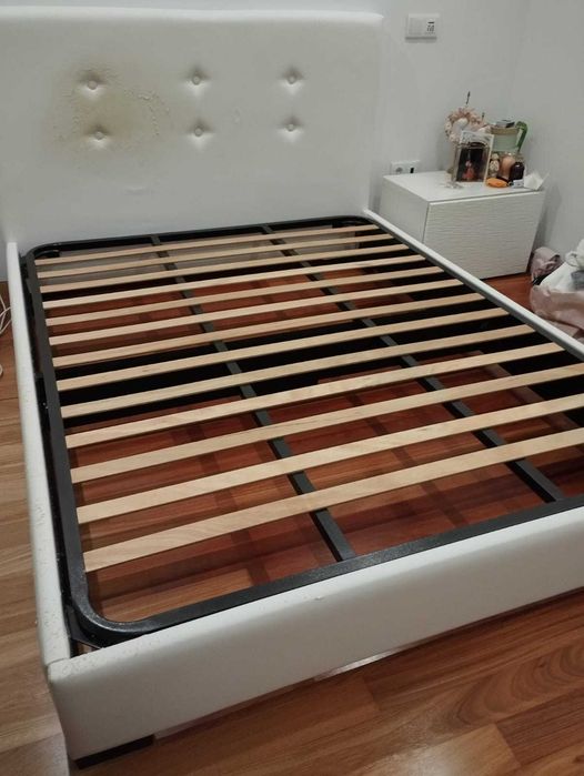 Cama 150x195 colchão + cabeceira + estrado