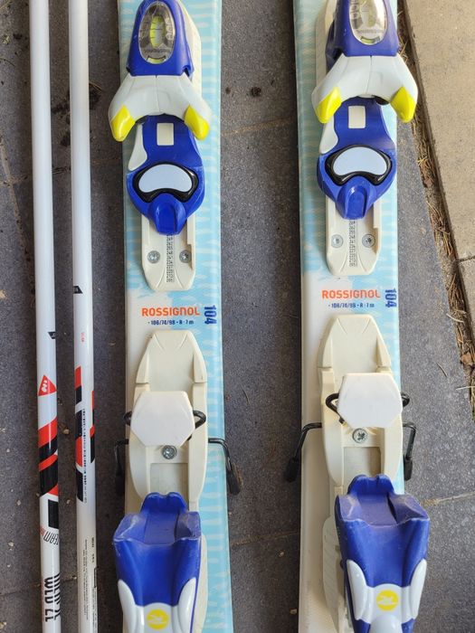 Narty dziecięce Rossignol 104 cm + kijki GRATIS | Minionki