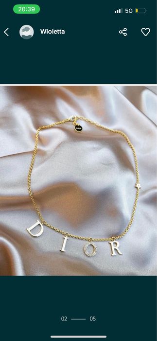 Dior naszyjnik zloty