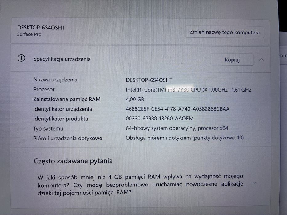 Microsoft Surface Pro 5 M3-7y30