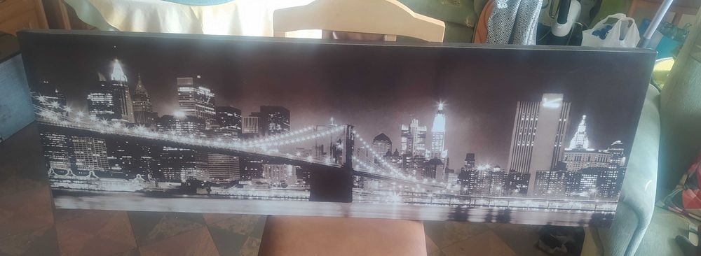 Obraz panoramiczny 45 cm x 140 cm "New York nocą"