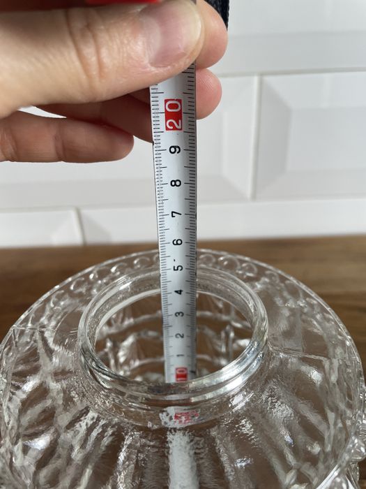 Szklany klosz do żyrandola, retro, vintage 10 x 15 cm