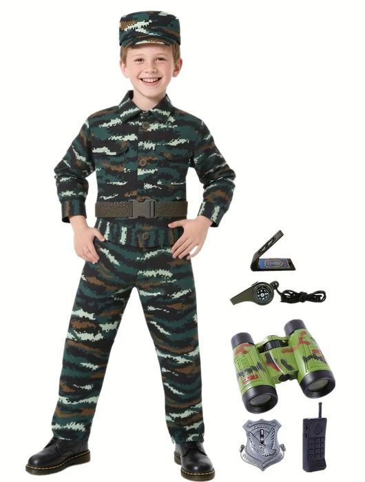 Kostium przebranie strój dla chłopca żołnierz wojskowy 120 na 6-7 lat