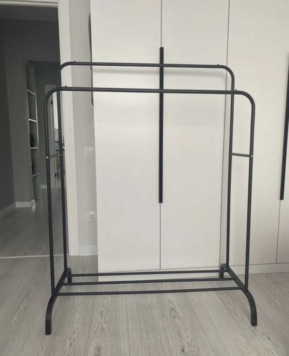 Полиця для одягу підлогова стійка вішалка металева складна подвійна