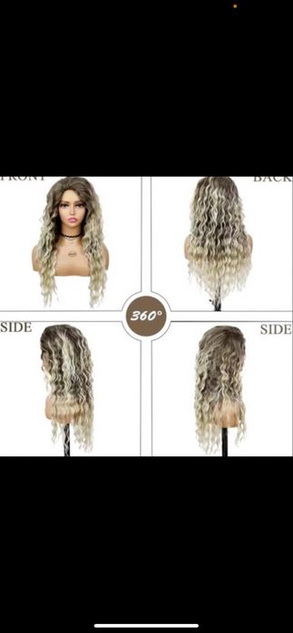 Длиный афро парик волнистый русый блонд