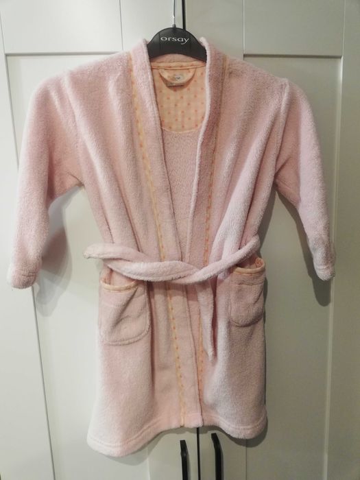 Szlafrok dziewczęcy frote różowy F&F 104 cm 4/5 lat