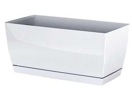 Jardineira de plástico branca