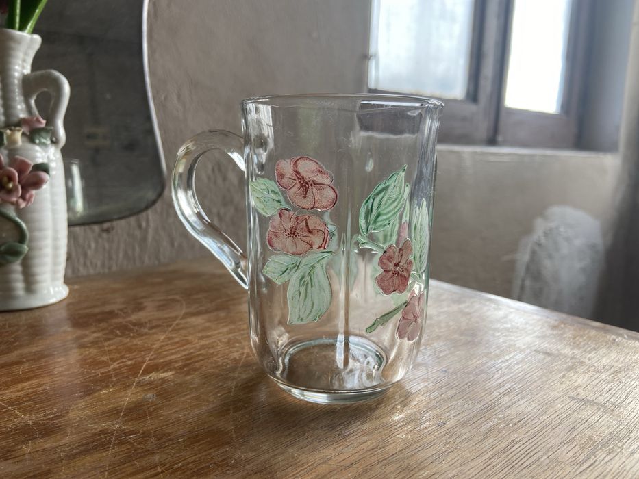 copo de vidro com alça