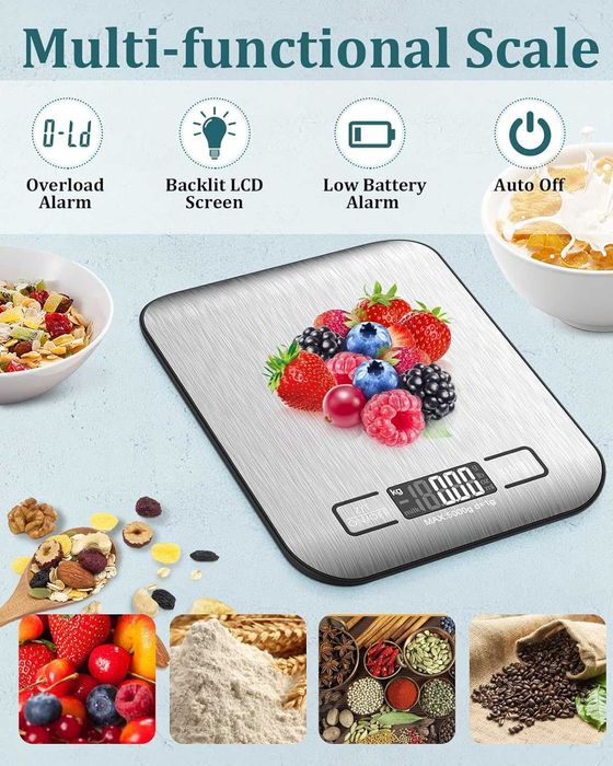 Nowa waga kuchenna / cyfrowa / LCD / Zacro / 5kg / miarka !5258!