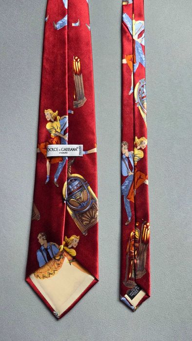 krawat jedwabny DOLCE & GABBANA retro