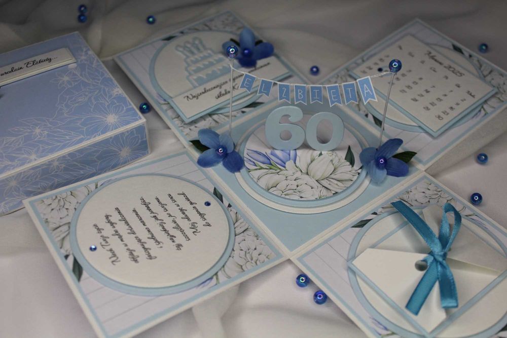 Urodzinowy exploding box ręcznie wykonany