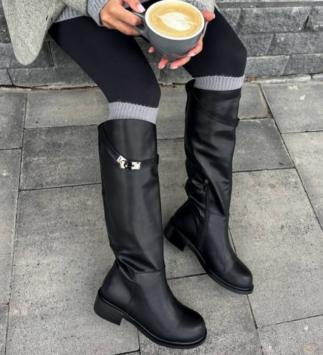 Жокейські чоботи з натуральної шкіри в Євро зимі