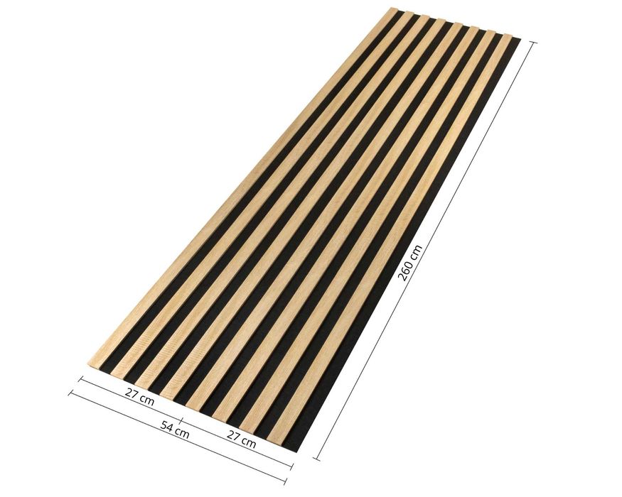 Lamele ścienne na czarnym filcu 260cm x 54 cm Dąb Sonoma i inne