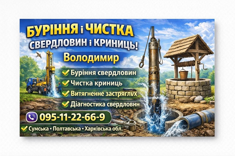 Буріння чищення ремонт свердловина та криниць