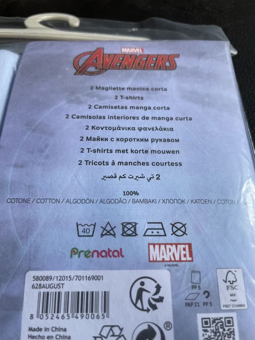 Pack camisolas interiores Avengers da Marvel 2/3 anos novas