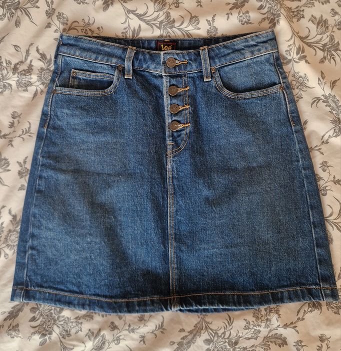 Spódnica jeans Lee Button Fly A Line w28 nowa