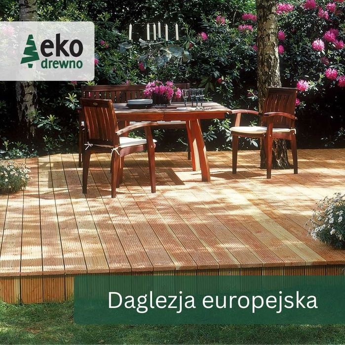 Ryflowana deska tarasowa 26x140 mm daglezja europejska, trwałe drewno iglaste, przypomina modrzew syberyjski i modrzew kanadyjski. EKODREWNO Wrocław