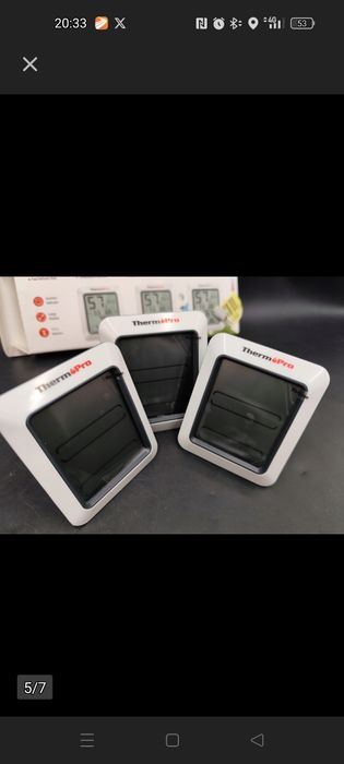 Termometr Wewnętrzny, ThermoPro TP-50, Szary 7,8 x 6,6 cm 3 szt.