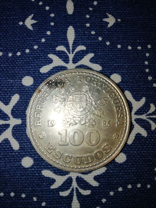 Moeda 100 escudos de 1986 mundial de futebol México 86