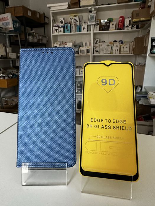 Szkło hartowane i etui zamykane do OPPO A15/A15s/A35