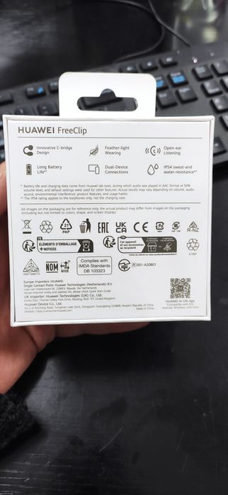 Наушники Huawei FreeClip чорні