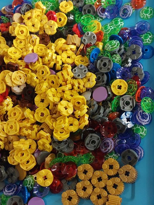 Lego klocki kolorowe mix , okragle karbowane,dysk 2x2 i inne-nowe