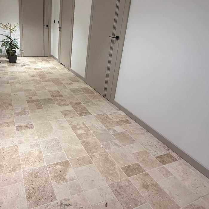Płytki Trawertyn Classic Light Piccolo bębn komplet 0,720 m2 JAPANDI rzymski mała mozaika bezowy płytka