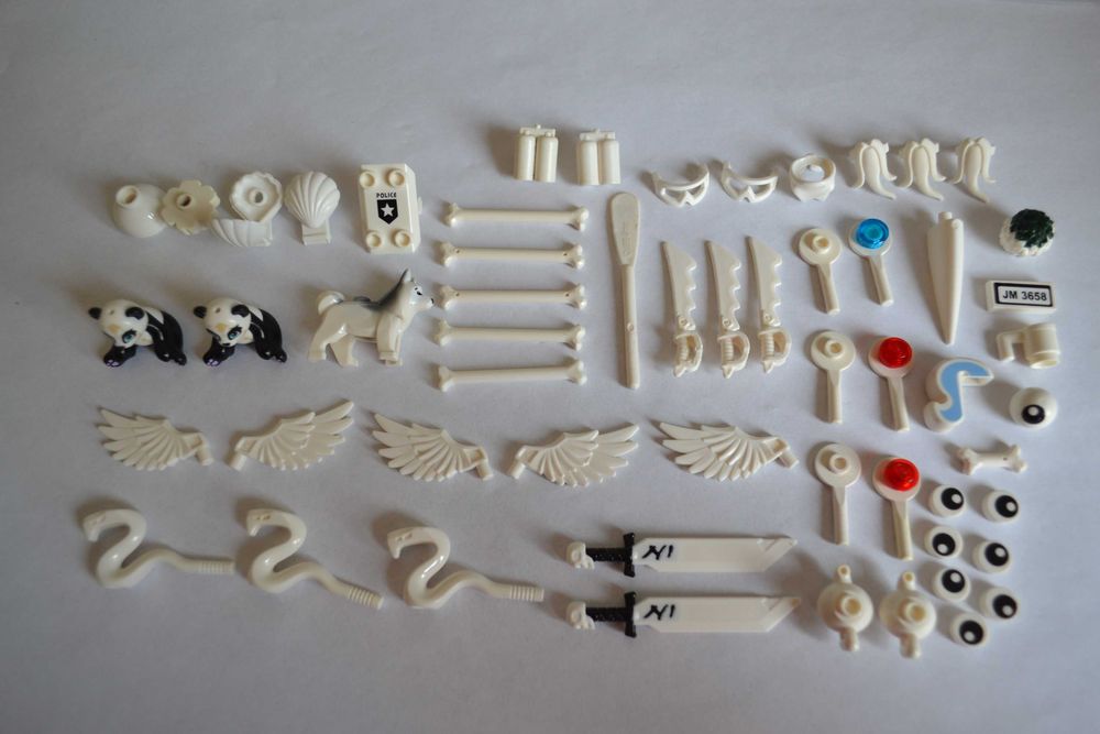 LEGO części - dodatki(białe)