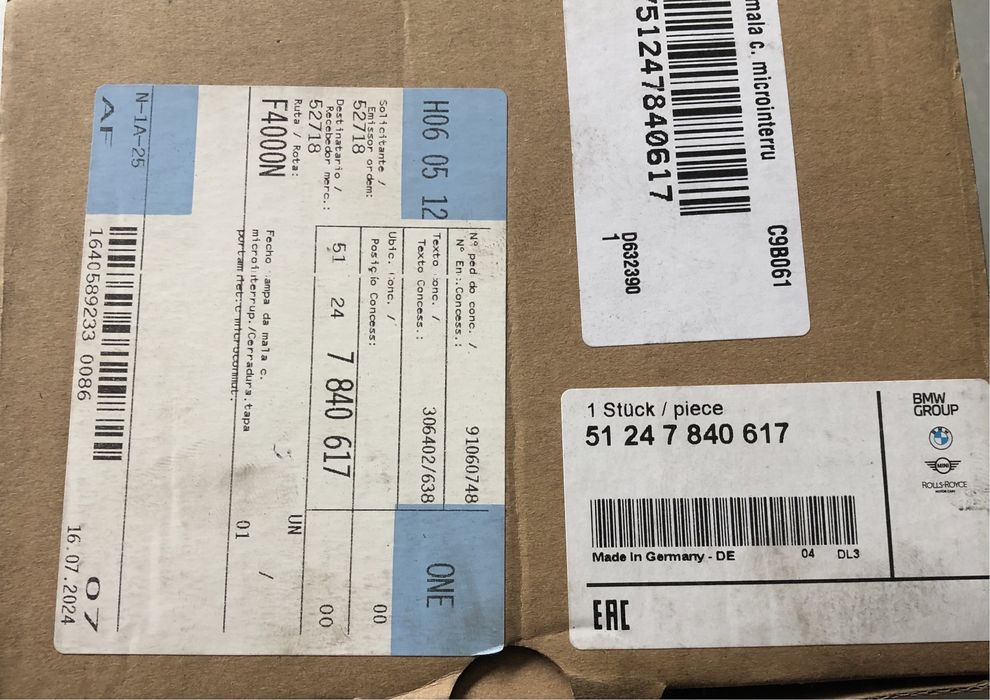 Fechadura tampa mala -  BMW 320D E90