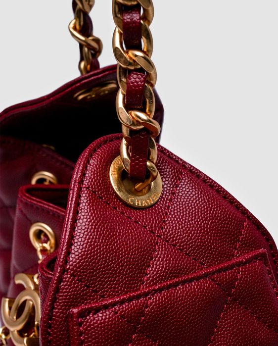 Сумка жіноча маленька Chanel 25 Micro Handbag in Grained Calfskin Burg