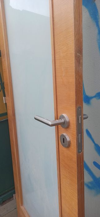 Porta interior direita em carvalho envidraçada